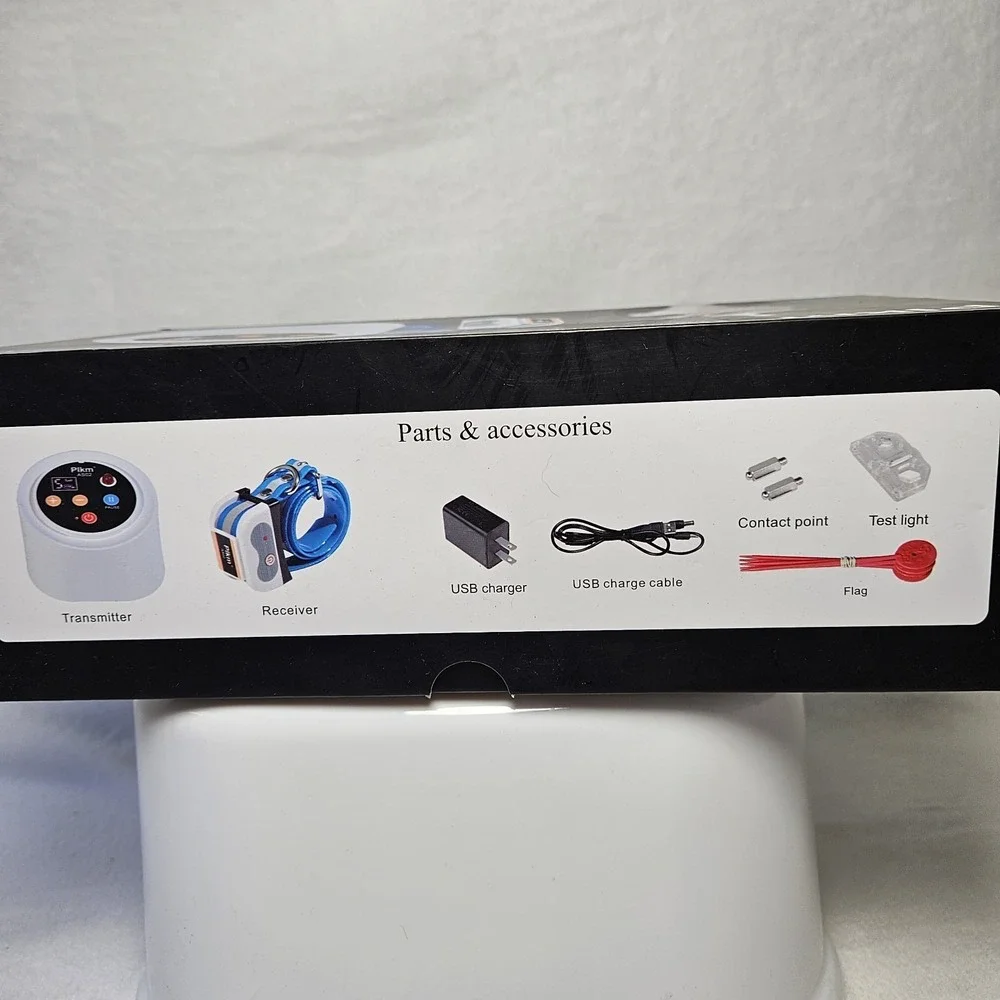 Wireless Dog Fence System Plkm A502 Rechargeable Collar & Transmitter New O B